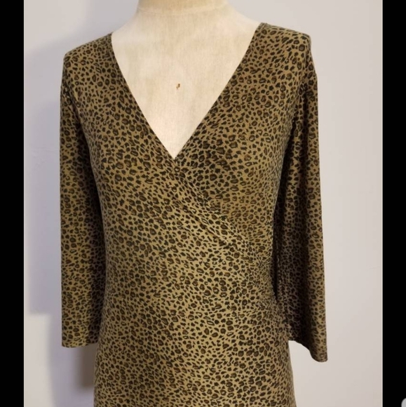 AGB BYER CALIFORNIA DRESS VINTAGE SEXY 90S ANIMAL PRINT CHEETAH LEOPARD STRETCH - Picture 4 of 7